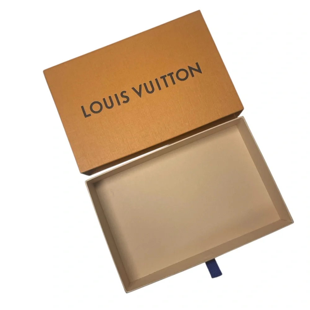 Louis Vuitton Drawer Gift Storage Empty Box Orange Navy 8 1/4 x 5 3/8 x 1 1/2